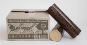 Bûches de bois densifié Premium Brazeco - 100 cartons