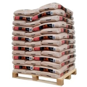 palette-de-granules-WOODSTOCKx3 Trois palettes de granulés WOODSTOCK (198 sacs de 15 kg)