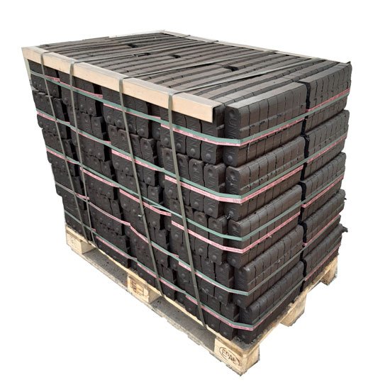 palette_briquette Briquettes de lignite palette de 1 T (40 paquets de 25 kg)