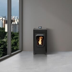 Poêle à granulés étanche Roma – 14-18 kW (Design architectural)